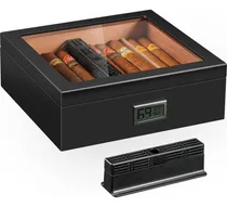 Comprar Humidor De Puros Para 60 Puros Cedro Con Humidificador Y Hig
