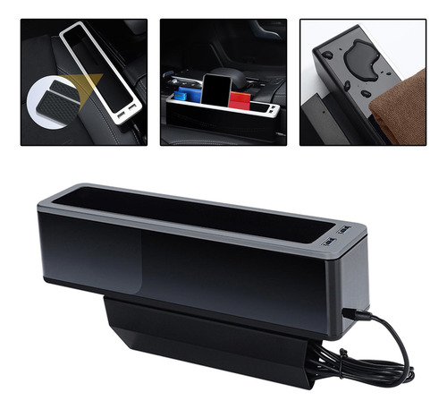 Universal Car Seat Filler Usb Hole Ajuste Gris Izquierdo