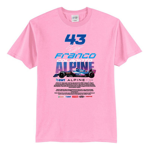 Remera Franco Colapinto Alpine 2025 Debut Rosa