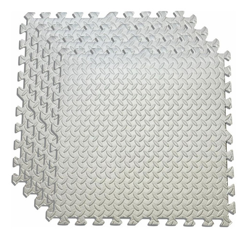 Tapete Protector Tatami Para Ejercicio De 4 Piezas Gris.