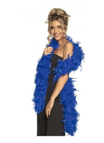 50 Boas Estolas De Plumas Azul 60g Carnaval Fiestas Eventos