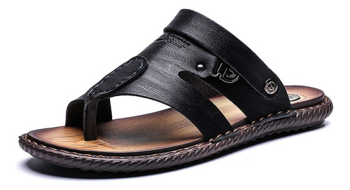 Chanclas Informales Para Hombre Sandalias De Cuero Para Cami