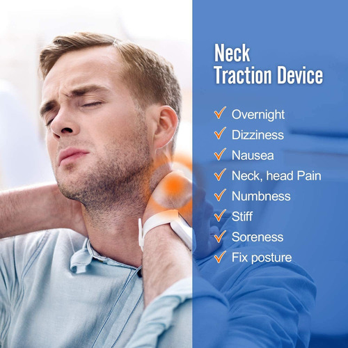 Colar De Tração Cervical Massageador Para Pescoço Azul-escuro Fix