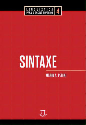 Sintaxe, De Perini Alberto. Editora Parábola Editorial, Capa Mole Em Português, 2019