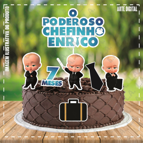 Topo Topper De Bolo Personalizado Poderoso Chefinho