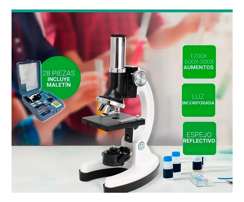 Set Microscopio Completo 1200x C/valija Infantil Niño