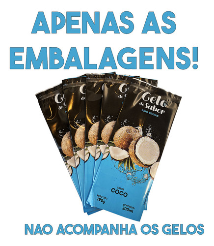 Embalagem P/ Gelo Saborizado Sabor Côco Verde 500 Unidades