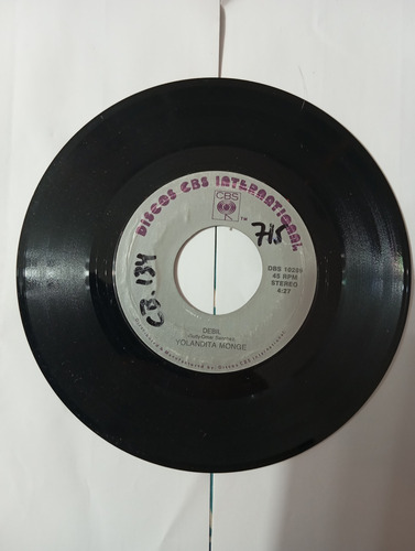 Vinilo Single De Yolandita Monge --debil --( Q50 (Usado)
