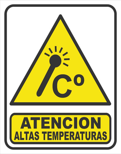 Cartel 22x28 Cm Atención Altas Temperaturas