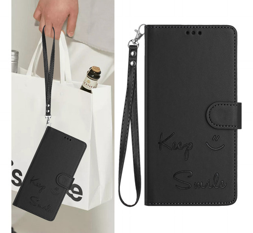 Funda De Piel Con Forma De Cara Sonriente Para Motorola Edge 50 Fusion Con Ranuras Para Tarjetas, Cierre Magnético, Cartera, Bloqueo Rfid, Soporte