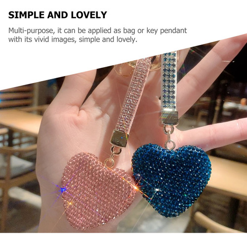 Llavero Con Forma De Corazón Y Diamantes De Imitación Para C