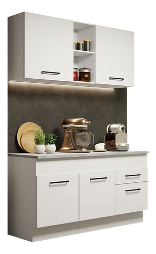 Mueble De Cocina Compacto 150cm Agata Madesa 01 Color Blanco
