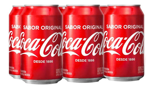 Refresco Coca - Cola Sabor Original Lata 355ml 6 Unidades.