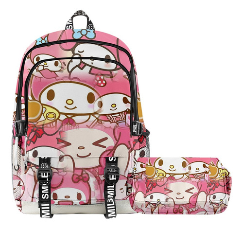 Mochila Escolar For Niñas Kuromi, Grados 1-6, Juego De 2