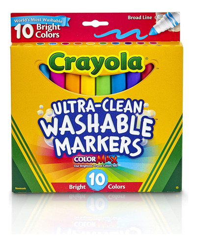 Crayola Ultraclean Broadline Bright Markers (10 Count)