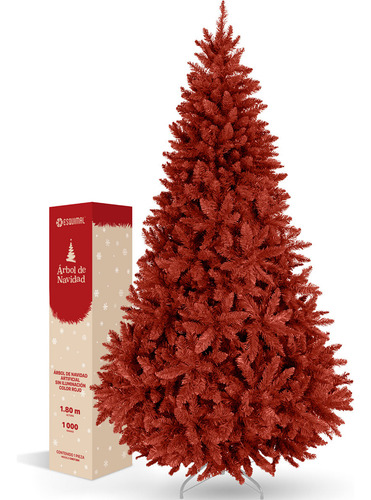 Árbol Navidad Pino Navideño 1.8m 1000 Ramas - Esquimal Color Rojo
