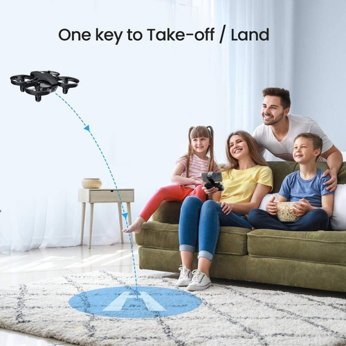 Mini Dron A20w Para Niños, Cámara 720p Hd, Rc Fpv 3 Baterías Color Black