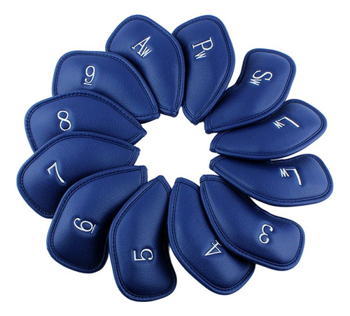 12pcs Golf Iron Headcovers Universal Club Head Covers Azul