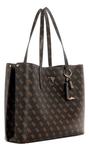 Bolso De Mano Guess Meridian Girlfriend Tote Brown Logo