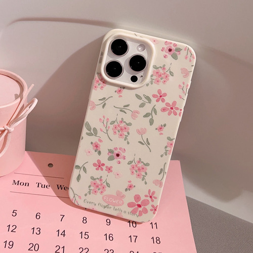 Funda Iphone 12/13/14/15/16 Pro Y Pro Max - Diseño Sakura Blanco Sakura 14 Pro Max