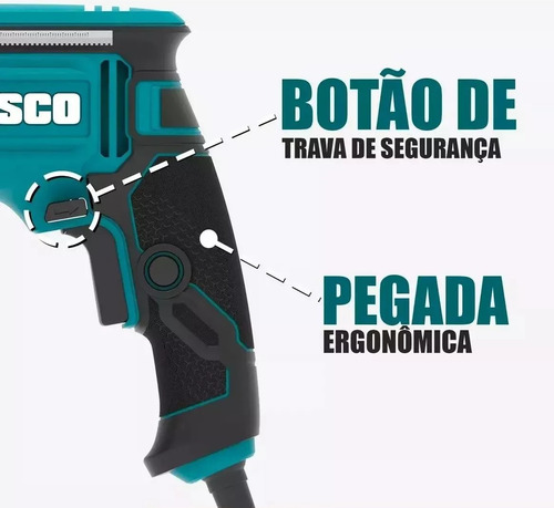 Furadeira De Impacto Reversível 13mm Wesco 800w Ws3179 220v