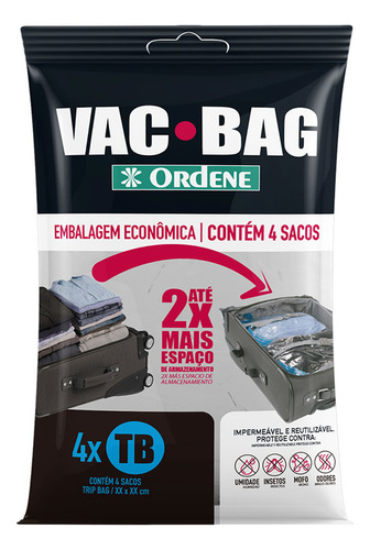 Saco A Vácuo Vac Bag Trip Ordene 60 Cm X 40 Cm Com 4 Un