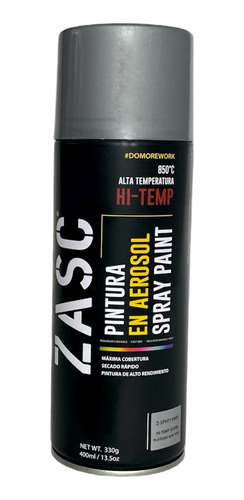 Pintura En Spray Aerosol Plateado Alta Temperatura 400ml