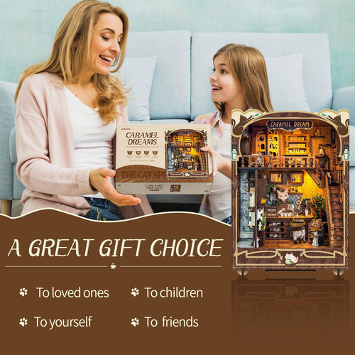 Joincon Book Nook Caramel Dreams Puzzle 3d Madera Kit Rincón