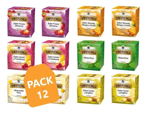 Imagen 1 de 8 de Té Twinings Surtido Infusiones 10 Bol (pack 12)/quetequieres