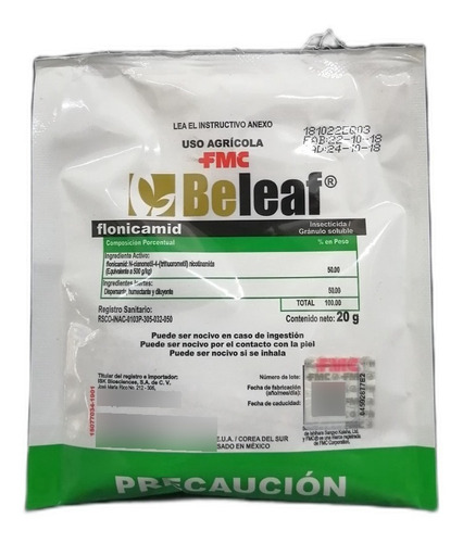 Beleaf 20gr Flonicamid Insecticida Para Mosca Blanca