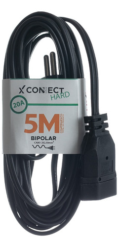 Extensão Connect Hard 10a 5 Metros Bipolar Preto Fiolux