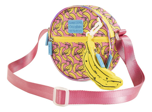 Bolsa Crossbody Cloe Girls Para Niña Estampado Banana Color Rosa