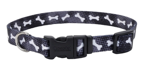 Imagen 1 de 1 de Collar Ajustable Perro Coastal Styles Negro Huesos Medium