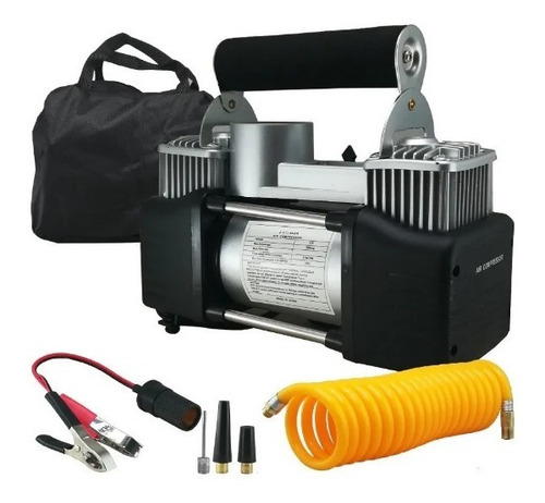 Compresor De Aire 12v Potente 2 Pistones Auto 4x4 Con Bolso