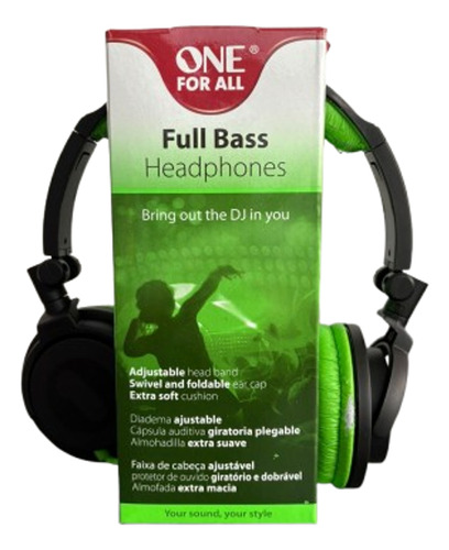 Auricular Dj Headset One For All Sv5613 - Daños Esteticos Verde Lima (Usado)