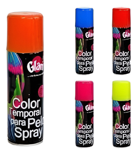 Pack 6 Pintura Temporal Pelo Spray 185ml