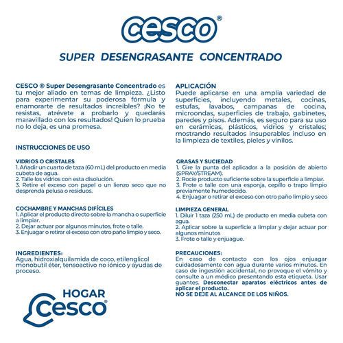 Pack Cesco Super Desengrasante 3l: Aspersor + 2 Repuestos