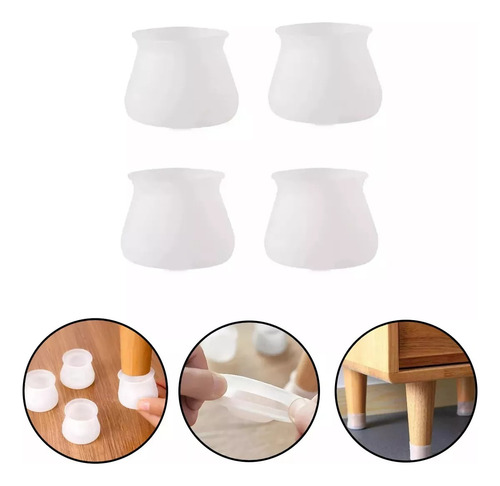 Protector Para Patas Muebles Sillas Mesas De Silicona X 4 U.
