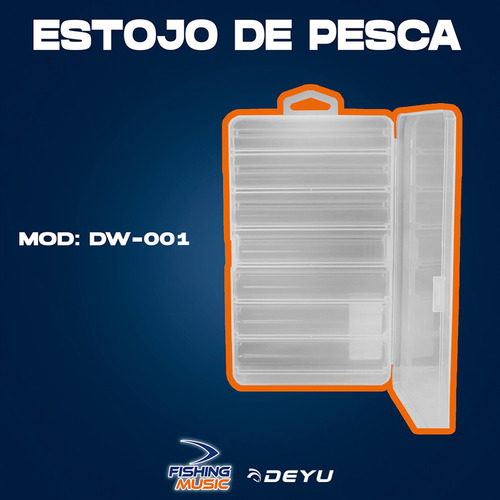 Estojo De Pesca Duplo Para Iscas Anzol Chumbada Snap Deyu Cor Branco