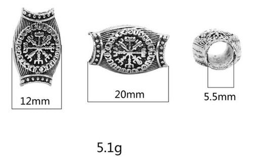 Cuentas De Pelo Anillo Mujeres Trenzas Luhn Cuentas De Plata