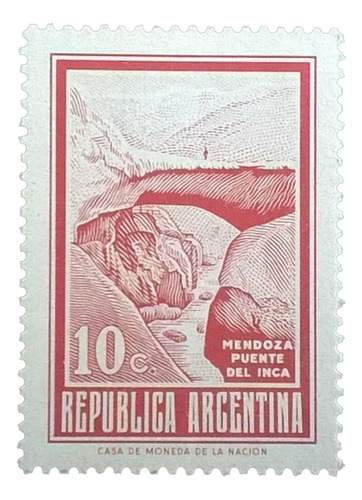 Argentina, Sello Gj 1526 A Pte Inca 10c S F 71 Mint L11441