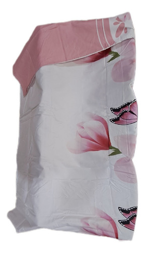 Juego Sábanas Bouquetex Amer 1 1/2 Plaza Twin 1500 Percale Rosa Pálido Floreado