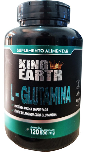 L Glutamina Pura 500 Mg 120 Cápsulas -  King Earth Sabor Sem Sabor