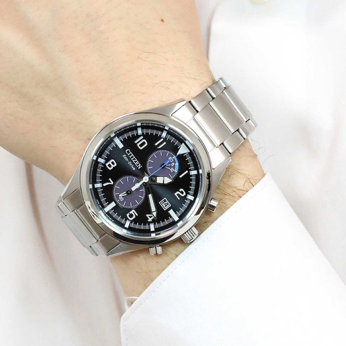 Reloj Citizen Ca702881e Hombre Cronógrafo Y Fechador Color de la malla Plateado Color del bisel Gris Color del fondo Negro