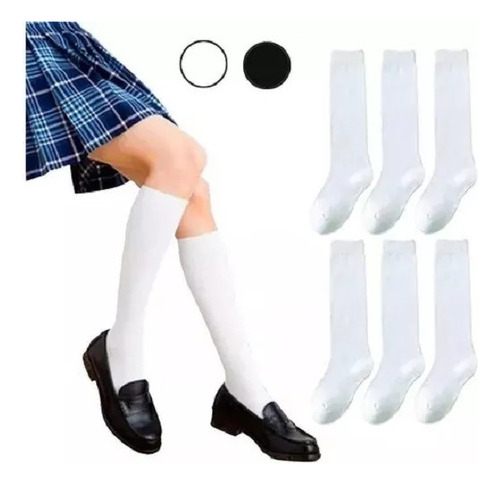 Calceta Escolar Todas Las Tallas 12 Pares Para Niña
