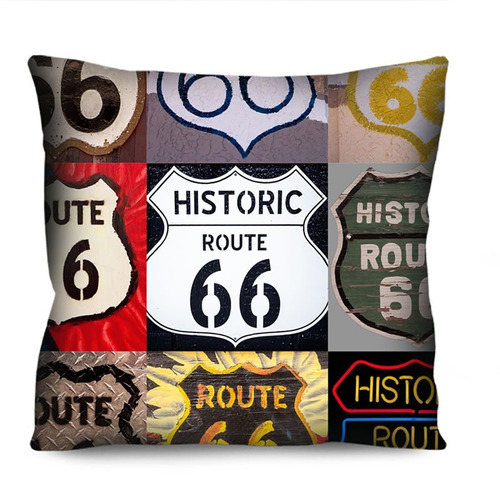 Capa De Almofada Rota 66 Route 66 Carros Vintage 42cm R2