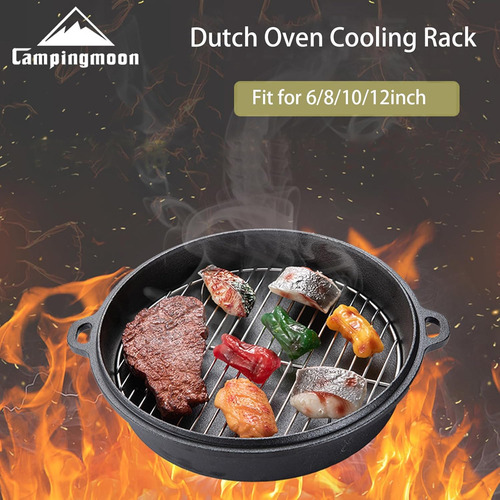 Campingmoon - Rejilla Redonda De Acero Inoxidable Para Horno