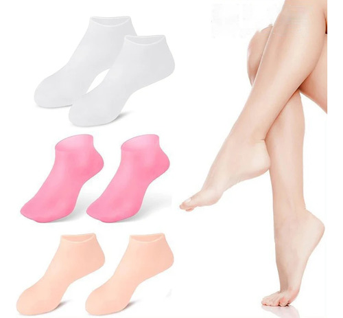 Calcetines De Gel Hidratante De Silicona Para Spa, 3 Pares.