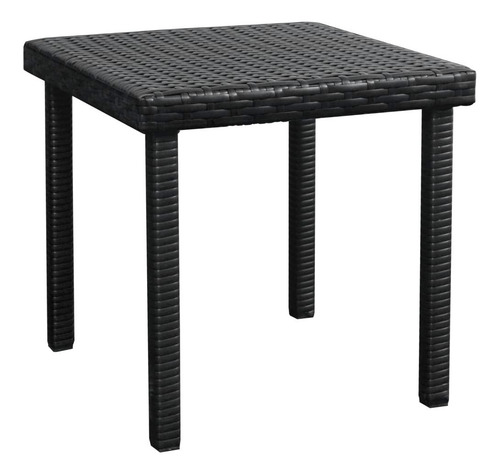 Camastro 2 Uds Con Mesa Poly Rattan Negro
