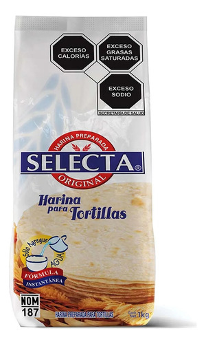 Harina Selecta Preparada, Tortilla De Trigo 1 Kg - 4 Bolsas
